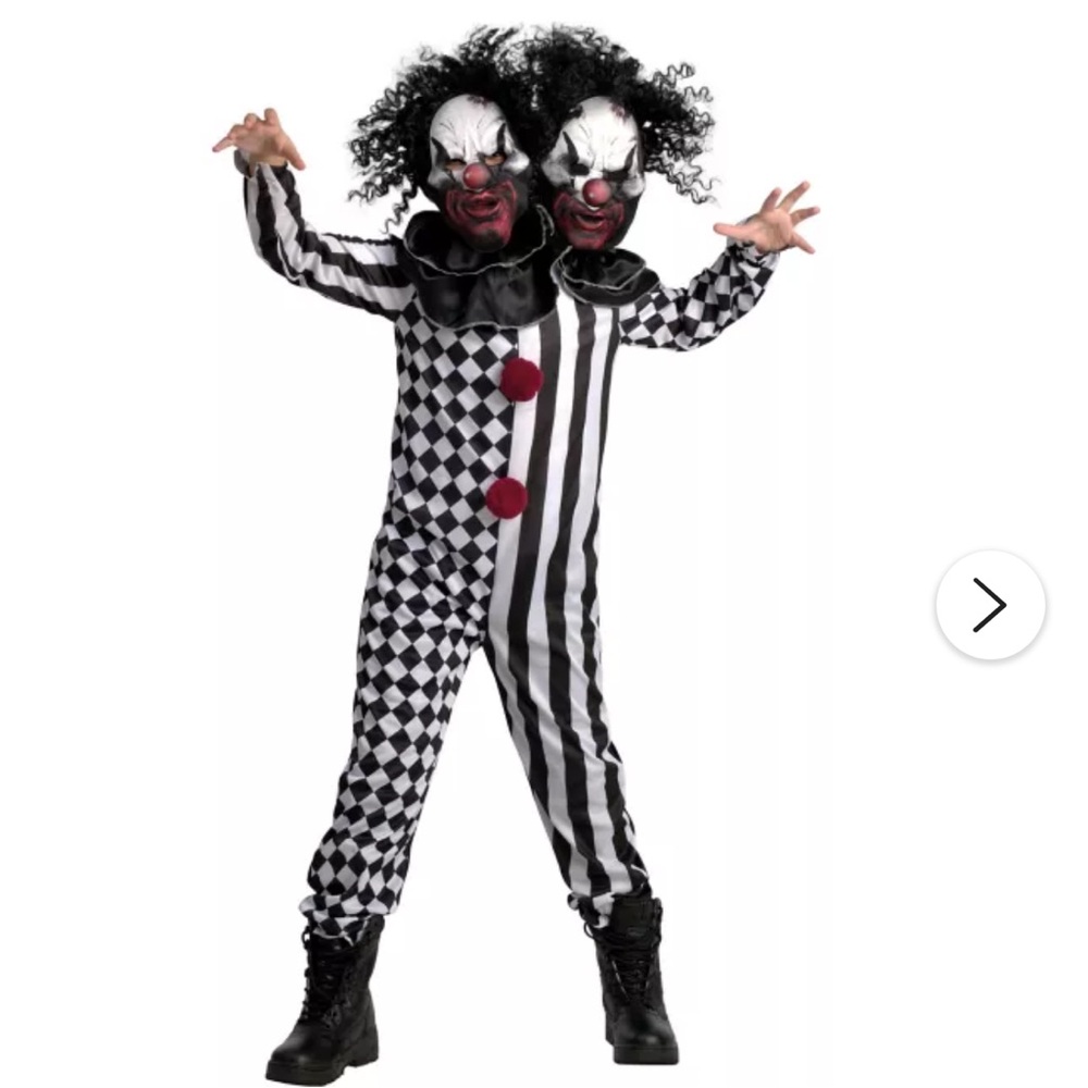 Spirit Two-Headed Clown Costume Kids size Large 10-12 - Picture 5 of 13
